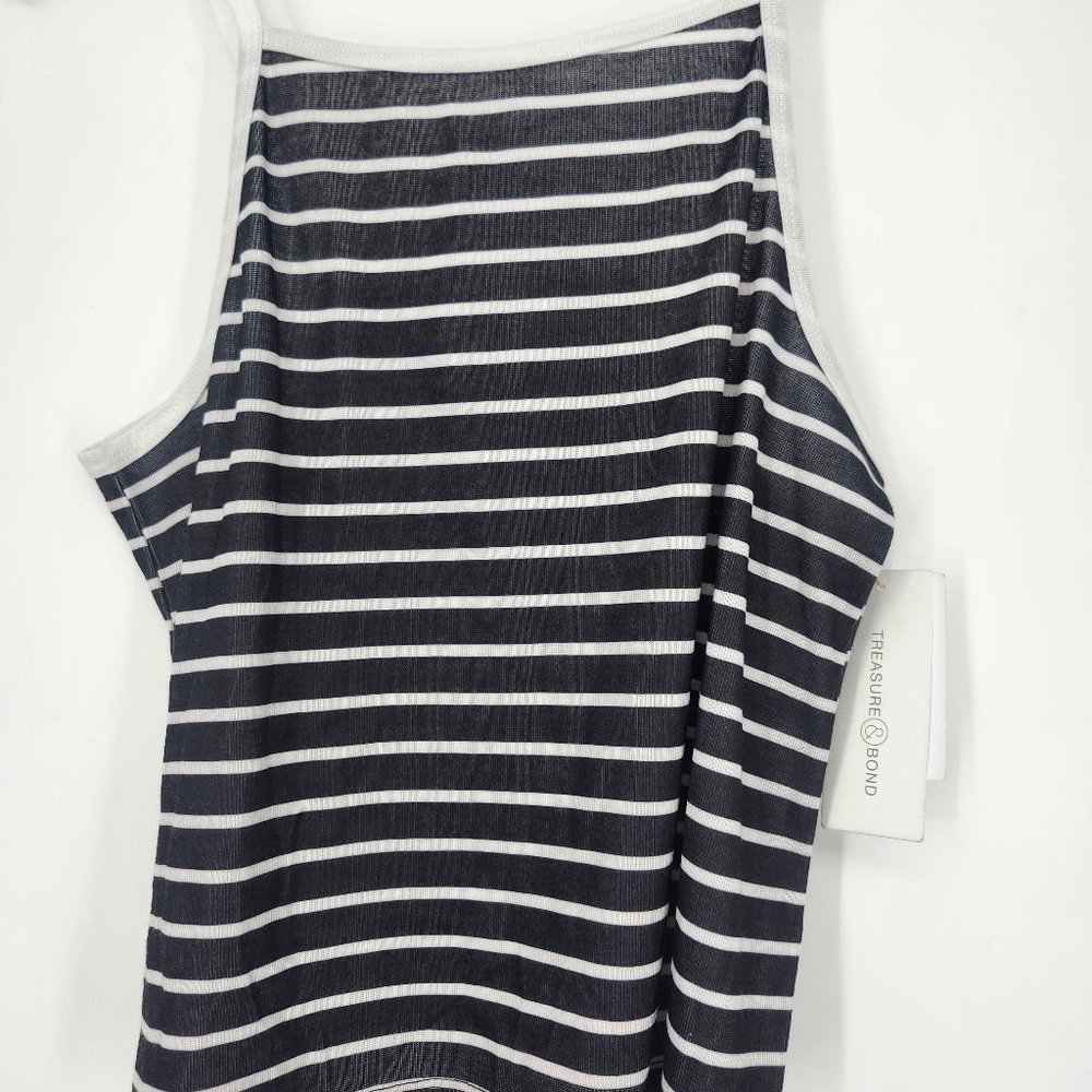 Treasure & Bond Girls Kids Sleepwear Tank Top Black Breton Stripe XL (14/16) NWT